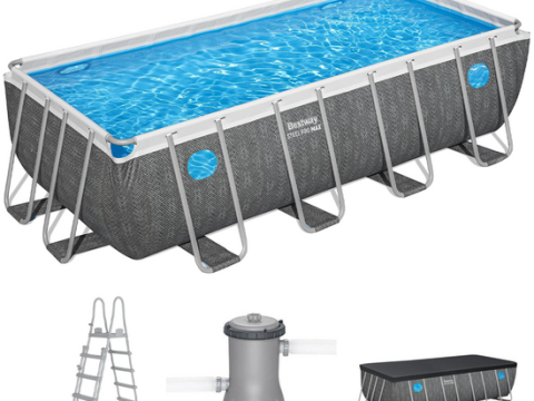Bestway Steel Pro Max Splashview 561MB – 488x244x122 cm – Piscina elevada para 5-6 personas