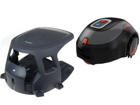 Black & Decker BCRMW123-QW – Robot cortacésped con cable perimetral – cortacésped con batería de litio de 12V
