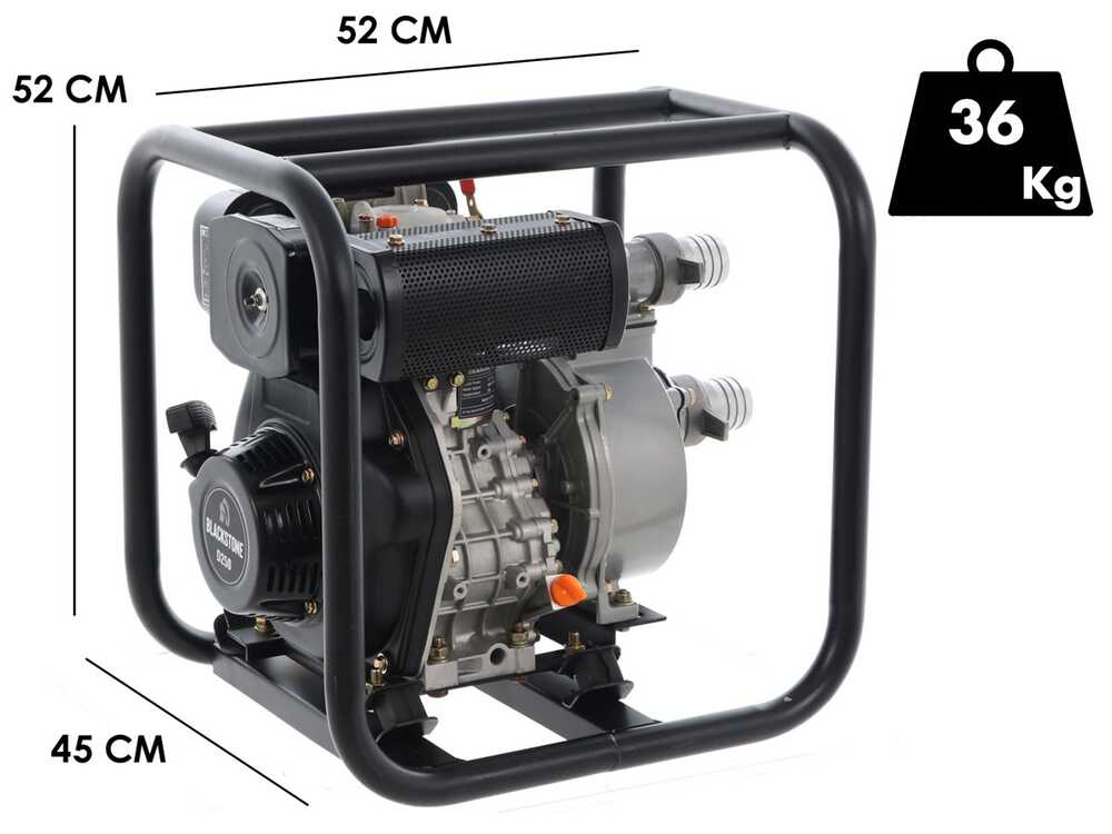 BlackStone BD 5000 – Motobomba diésel autocebante – Racores 50 mm - Imagen 2