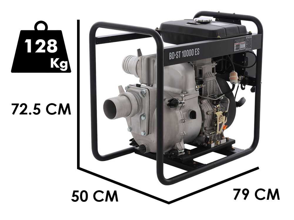 BlackStone BD-ST 10000ES – Motobomba diésel para aguas cargadas – Racores 100 mm - Imagen 2