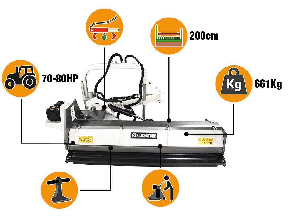 BlackStone BVH 200 H – Trituradora lateral de brazo para cunetas para tractor – Serie pesada - Imagen 3