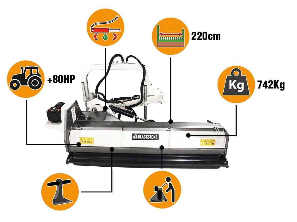 BlackStone BVH 220 H – Trituradora de brazo lateral para cunetas para tractor – Serie pesada - Imagen 3