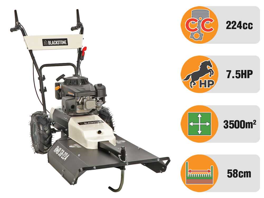 Blackstone RMB 58-224 – Desbrozadora de ruedas de gasolina – Motor Loncin LC1P75F 224 cm³ - Imagen 5