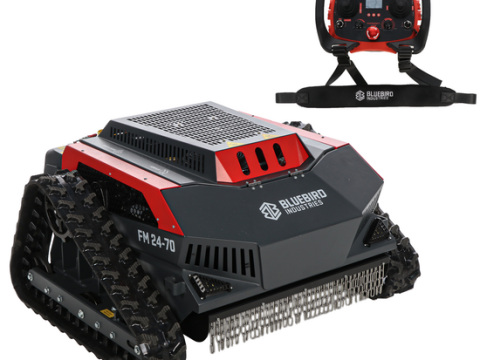 Blue Bird FM 24-70 – Robot cortacésped sobre orugas híbrido (térmico + batería) – Radiocontrolado