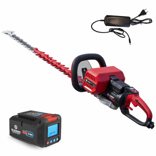 Blue Bird HT 23-70 – Cortasetos eléctrico a batería 50,4V/5Ah – Cuchilla de 70 cm