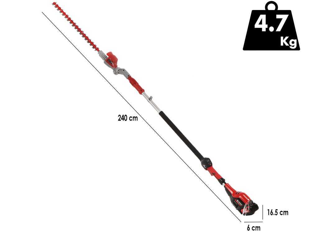 Blue Bird PHT 22-52 – Cortasetos con pértiga telescópica a batería – 21 V 5 Ah - Imagen 2
