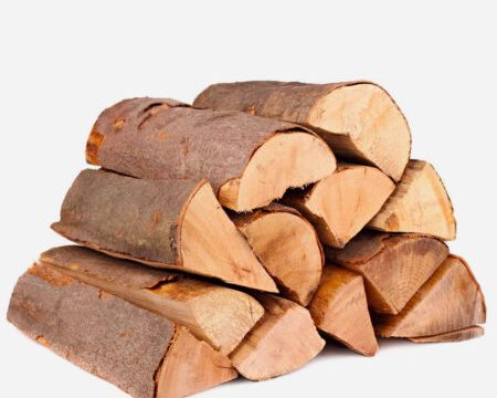 Troncos de madera dura de roble secados en horno, malla de 22L.