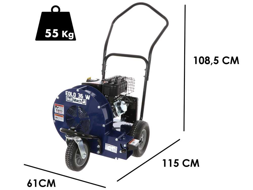 BullMach EOLO 36W – Soplador de gasolina con ruedas – Rato 7 CV - Imagen 2