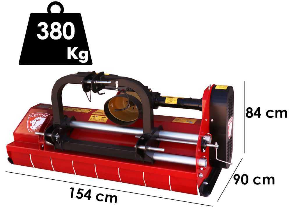 Ceccato Trincione 380 – T1400M – Trituradora para tractor – Serie medio-pesada – Desplazamiento manual - Imagen 2