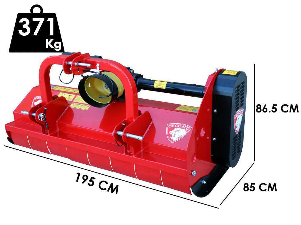 Ceccato Trincione 380 – T1800F – Trituradora para tractor – Enganche fijo – Serie medio-pesada - Imagen 2