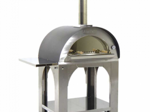 Cibus INOX – Horno de leña para pizza de exterior – Capacidad de cocción: 4 pizzas