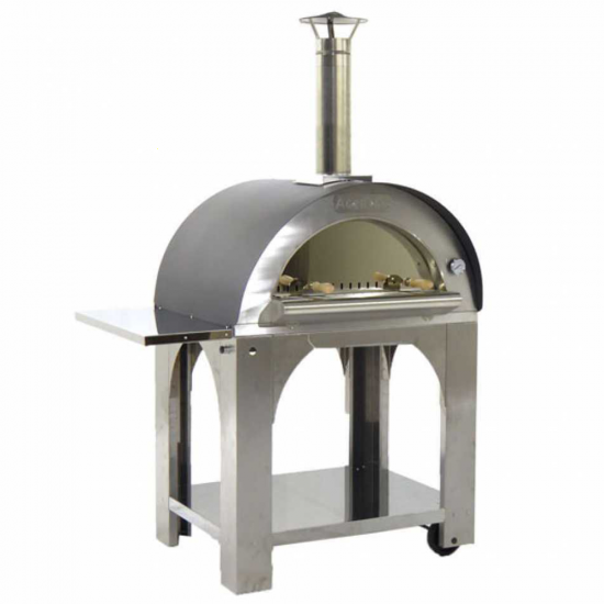 Cibus INOX – Horno de leña para pizza de exterior – Capacidad de cocción: 4 pizzas