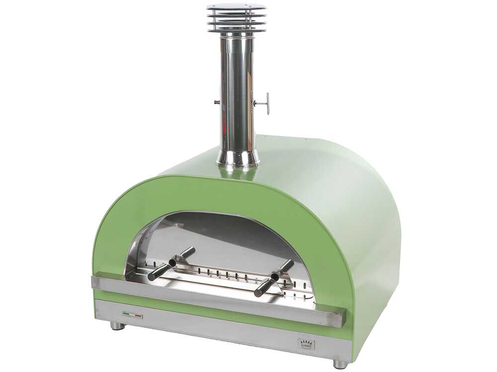 Clementi Gold – Horno de leña para pizza de exterior – Cámara de cocción 80 x 60 – 4 pizzas – Verde - Imagen 3