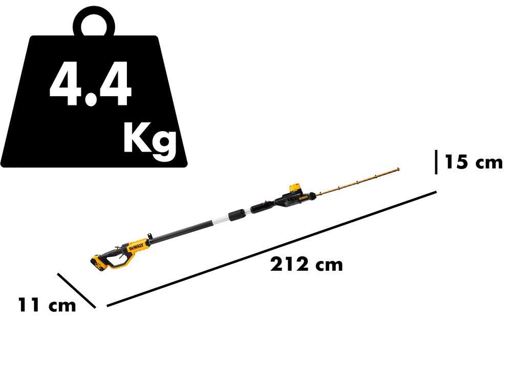 DeWalt DCMPH566P1-QW – Cortasetos eléctrico de altura orientable – Batería 18V 5Ah - Imagen 2