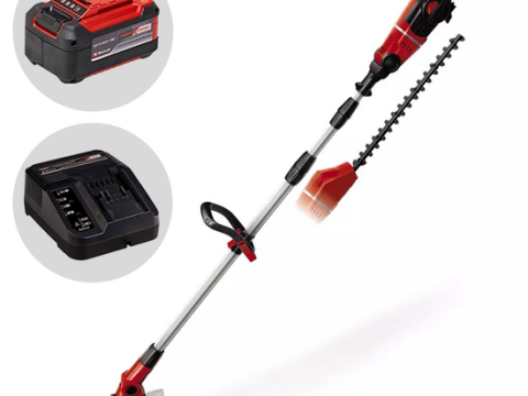 Einhell GE-HC 18 Li T – Podadora de altura – Cortasetos con pértiga telescópica a batería 18 V 5.2 Ah