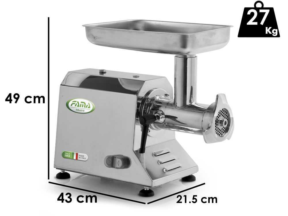 Fama TIK22 UNIKO – Picadora de carne eléctrica – Cuerpo y grupo de trituración de acero inox – 230V - Imagen 2