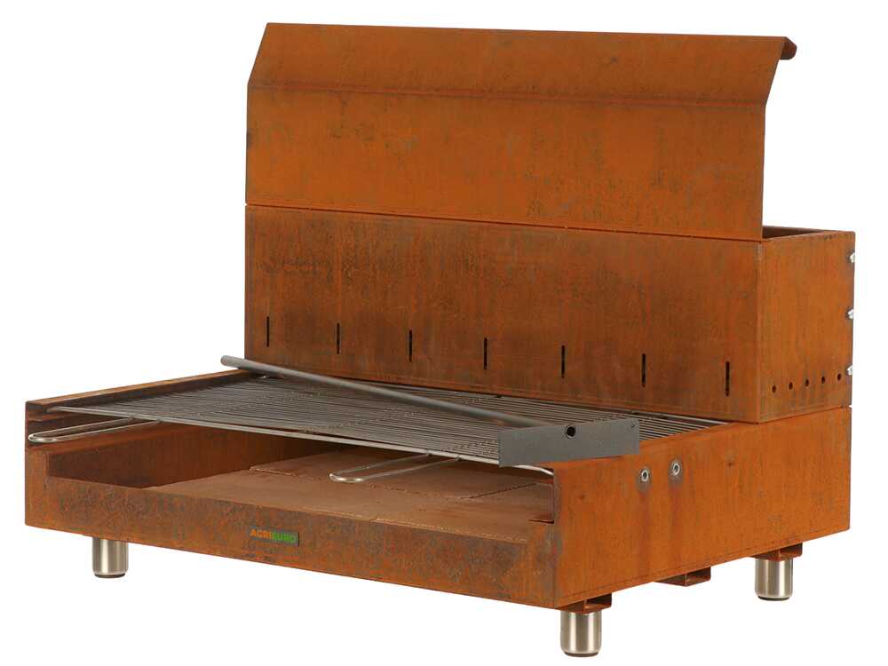 Folpo – Barbacoa de leña y carbón de acero Corten - Imagen 4