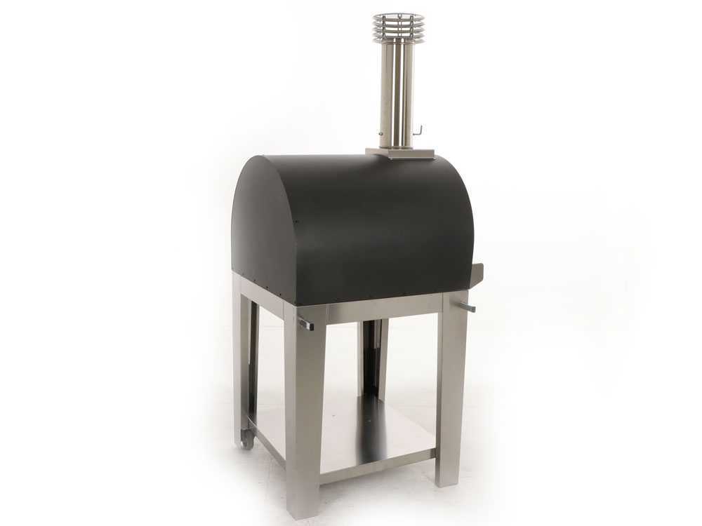 Fontana Margherita – Horno de leña de exterior con carro – Antracita - Imagen 4