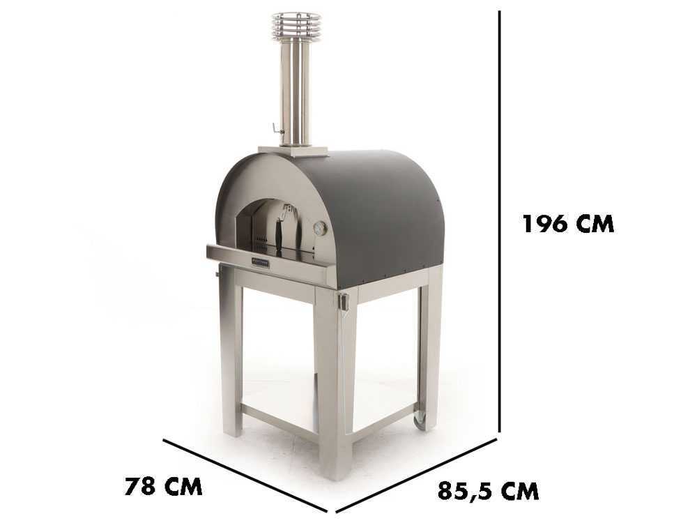 Fontana Margherita – Horno de leña de exterior con carro – Antracita - Imagen 2