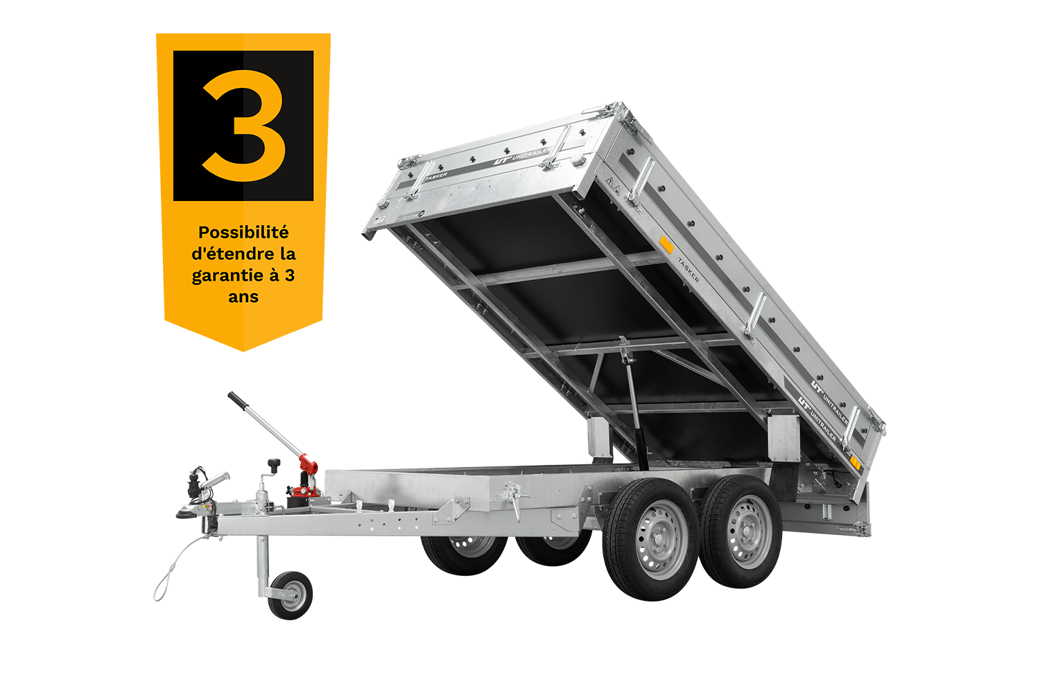 REMOLQUE DE DOS EJES 253X150 UNITRAILER TASKER 250/2 750 KG - Imagen 3