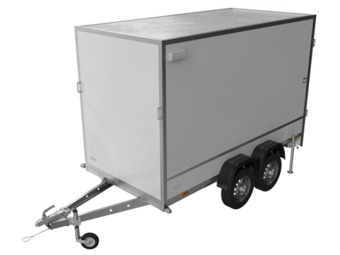 REMOLQUE BOX DE DOS EJES 300 X 148 UNITRAILER PACK 3015/2 MMA 750 KG
