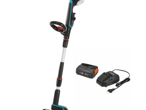 Gardena AquaBrush Patio 03/18V P4A – Limpiador de suelos a batería – con starter kit 18V – 2.5Ah