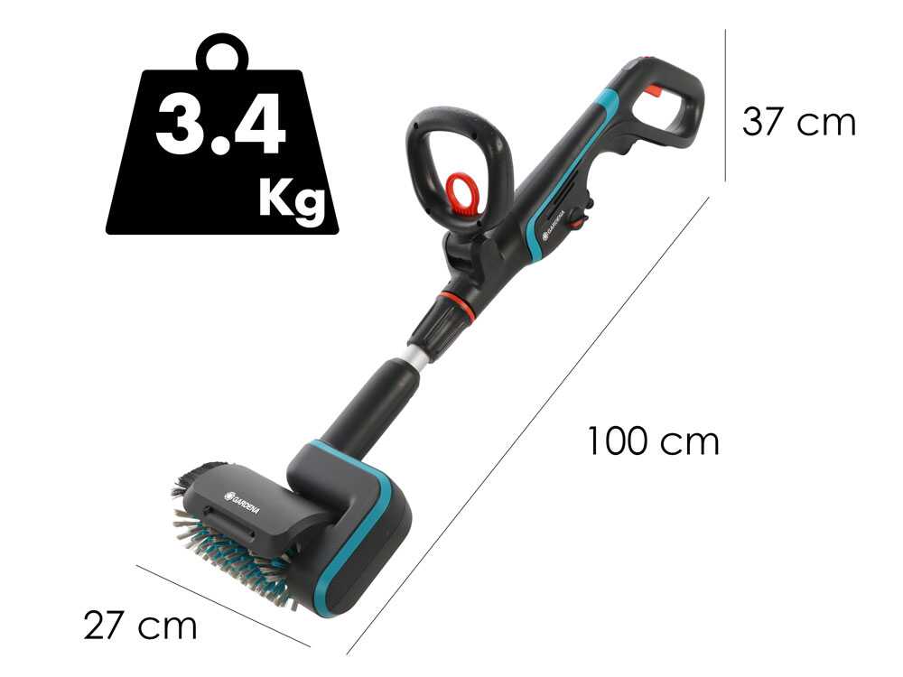 Gardena AquaBrush Patio 03/18V P4A – Limpiador de suelos a batería – con starter kit 18V – 2.5Ah - Imagen 2
