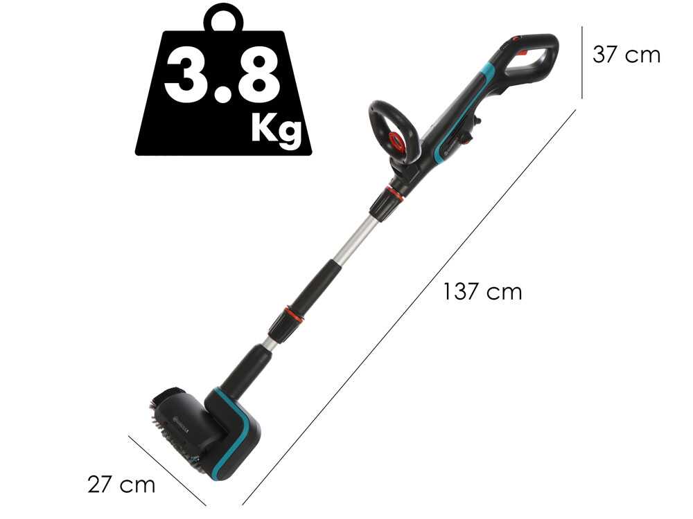 Gardena AquaBrush Patio 03/18V P4A – Limpiador de suelos a batería – con starter kit 18V – 2.5Ah - Imagen 3