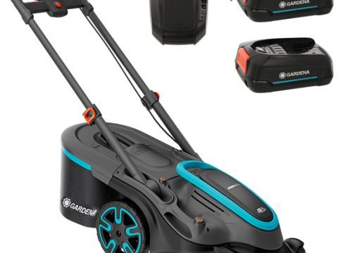 Gardena PowerMax Duo 46/36V P4A – Cortacésped a batería – 2x18V 2.5Ah – Corte 46 cm