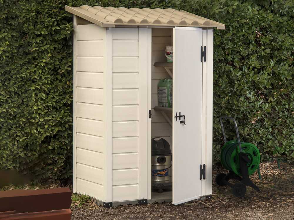 Garofalo Tuscany 100 – Caseta de jardín – Con puerta descentrada – 122,5 x 82,5 x 201 cm - Imagen 2