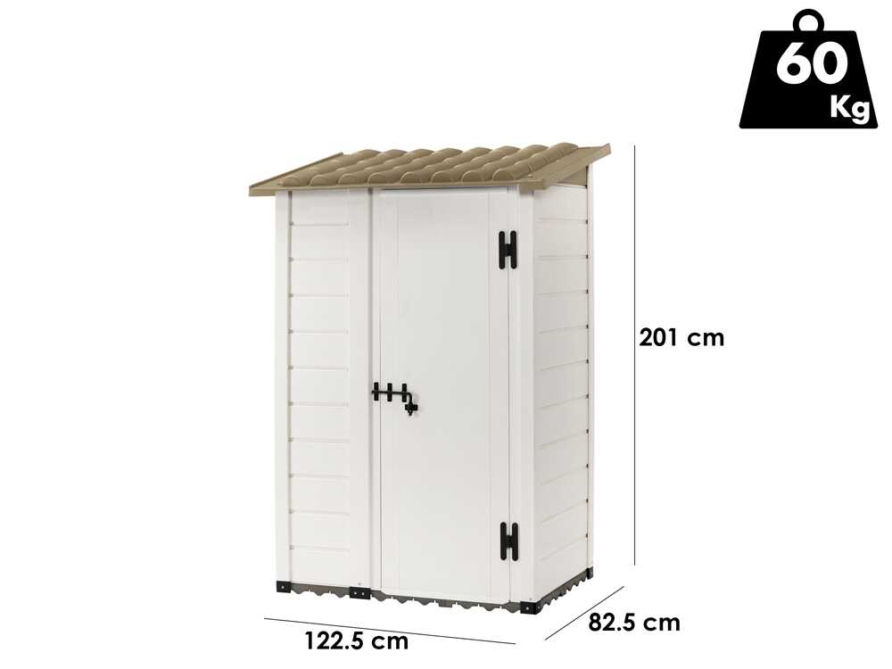 Garofalo Tuscany 100 – Caseta de jardín – Con puerta descentrada – 122,5 x 82,5 x 201 cm - Imagen 4