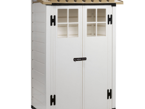 Garofalo Tuscany Evo 100 – Caseta de jardín – Con ventanas y puerta de doble hoja – 122,5 x 82,5 x 201 cm