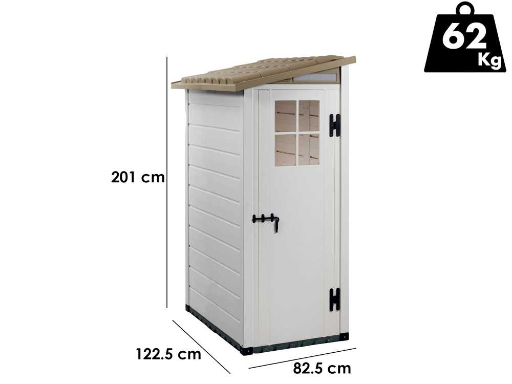 Garofalo Tuscany Evo 100 Terrace – Caseta de jardín – Con ventana y puerta de una hoja – 82,5 x 122,5 x 201 cm - Imagen 3