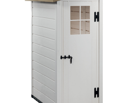 Garofalo Tuscany Evo 100 Terrace – Caseta de jardín – Con ventana y puerta de una hoja – 82,5 x 122,5 x 201 cm