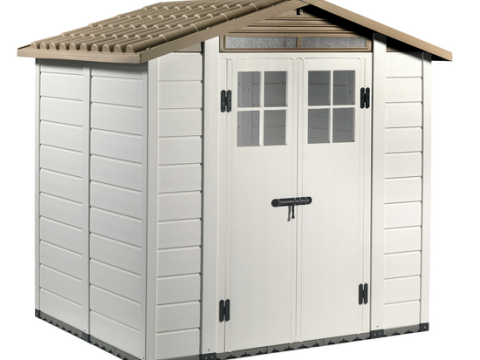 Garofalo Tuscany Evo 200 – Caseta de jardín – Con ventanas y puerta de doble hoja – 202,5 x 162,5 x 216 cm