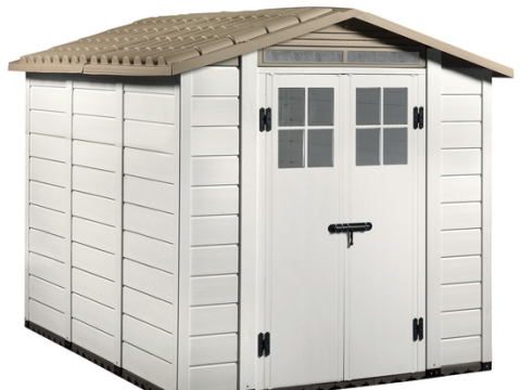 Garofalo Tuscany Evo 240 – Caseta de jardín – Con ventanas y puerta de doble hoja – 202,5 x 242,5 x 220 cm