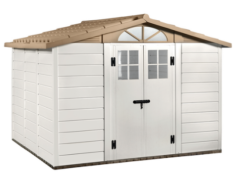 Garofalo Tuscany Evo 280 – Caseta de jardín – Con ventanas y puerta de doble hoja – 282,5 x 242,5 x 225 cm