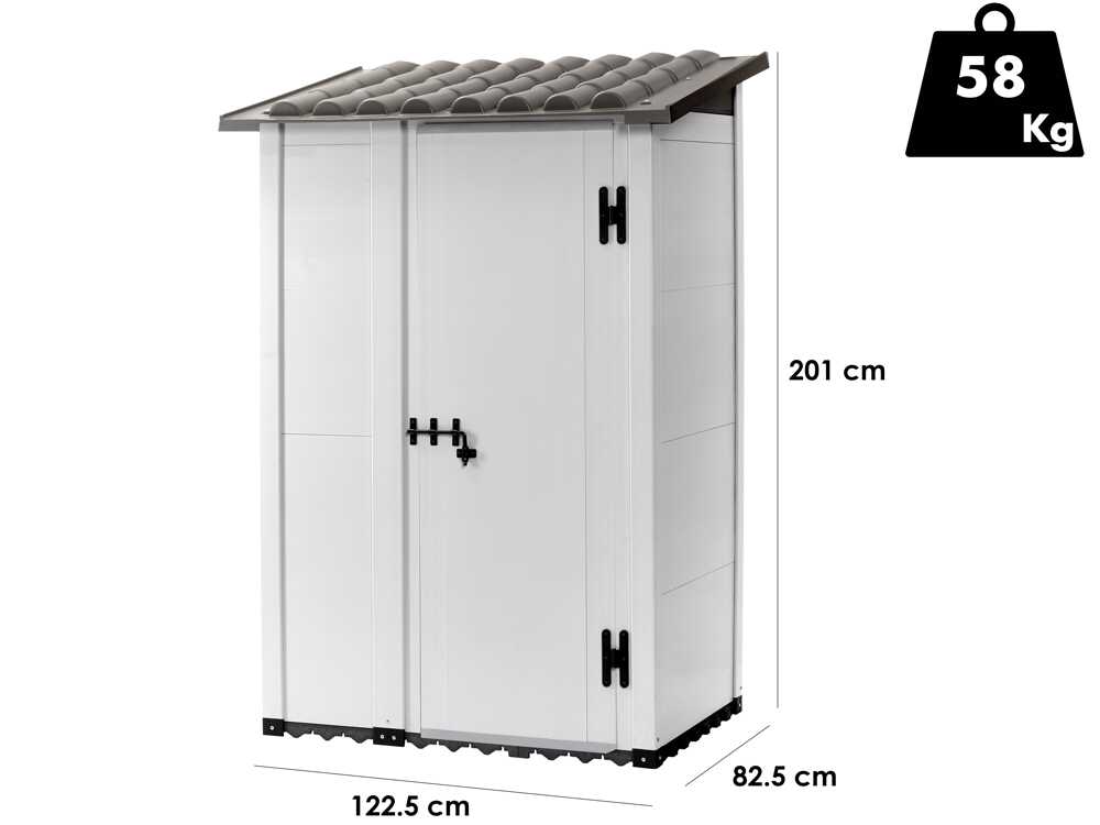 Garofalo Urban 100 – Caseta de jardín – Con puerta descentrada – 122,5 x 82,5 x 201 cm - Imagen 3