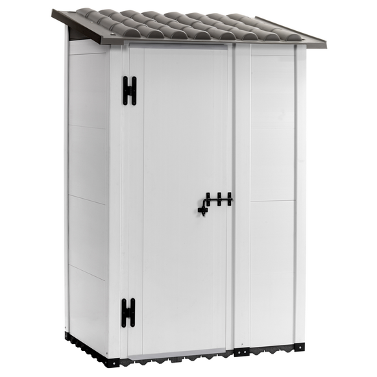 Garofalo Urban 100 – Caseta de jardín – Con puerta descentrada – 122,5 x 82,5 x 201 cm