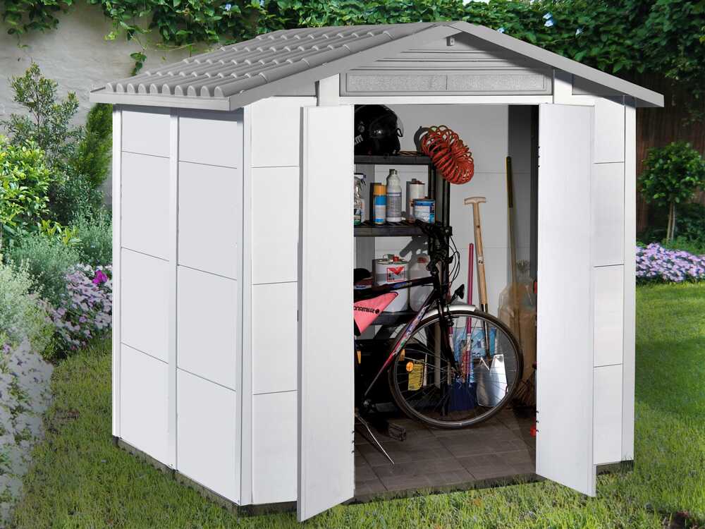 Garofalo Urban 200 – Caseta de jardín – Con puerta de doble hoja – 202,5 x 162,5 x 216 cm - Imagen 2