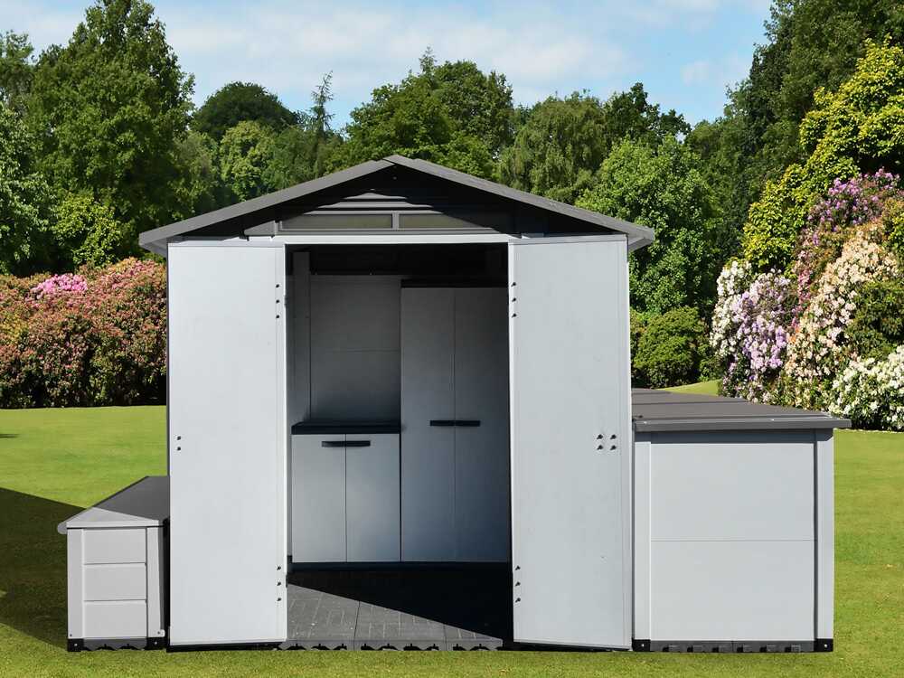 Garofalo Urban 200 – Caseta de jardín – Con puerta de doble hoja – 202,5 x 162,5 x 216 cm - Imagen 4