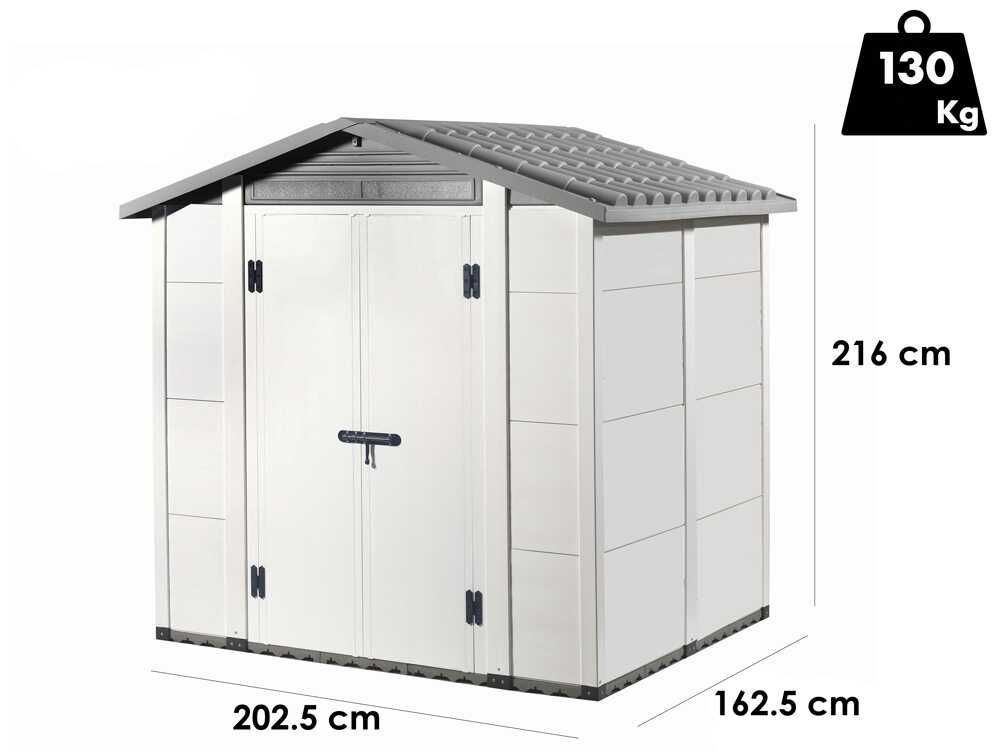 Garofalo Urban 200 – Caseta de jardín – Con puerta de doble hoja – 202,5 x 162,5 x 216 cm - Imagen 5