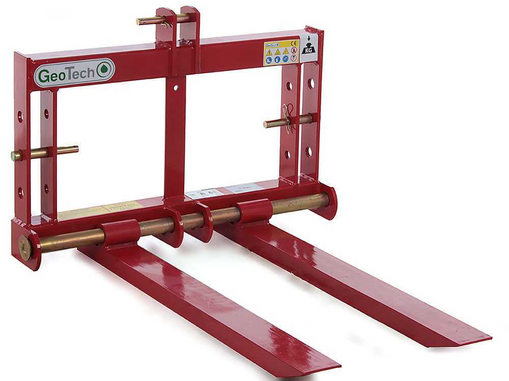 GeoTech D1200 – Horquilla portapalés para tractor – Portapalés trasero – Capacidad de carga 1200 Kg - Imagen 4