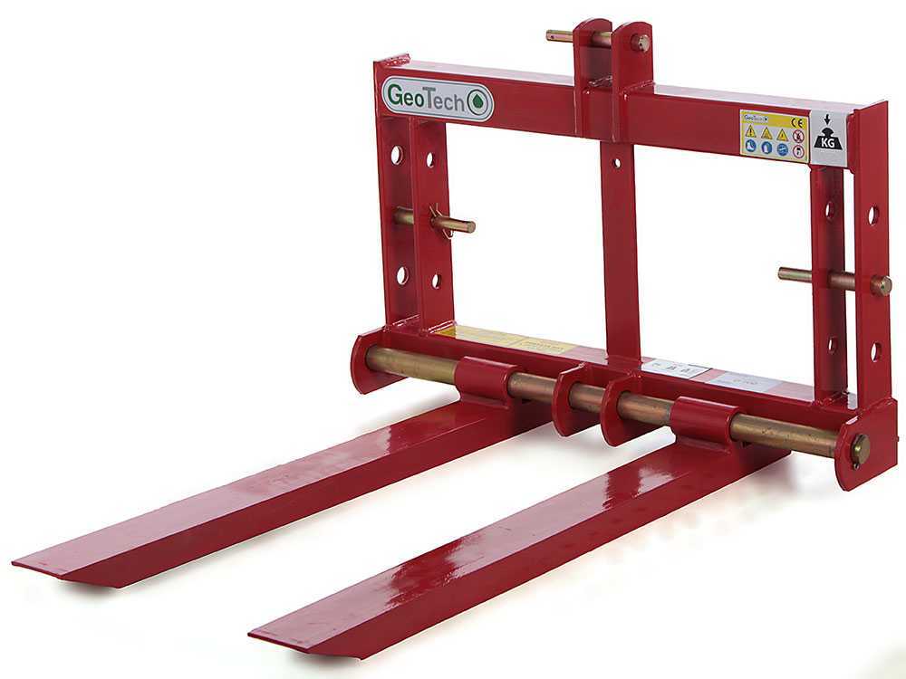 GeoTech D1200 – Horquilla portapalés para tractor – Portapalés trasero – Capacidad de carga 1200 Kg - Imagen 2