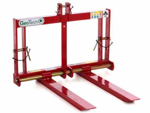 GeoTech D300 – Horquilla portapalés para tractor – Portapalés trasero – Capacidad de carga 300 Kg