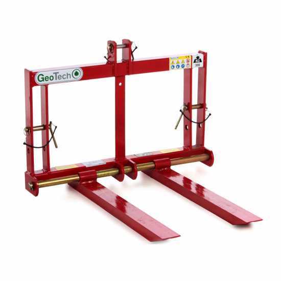 GeoTech D300 – Horquilla portapalés para tractor – Portapalés trasero – Capacidad de carga 300 Kg