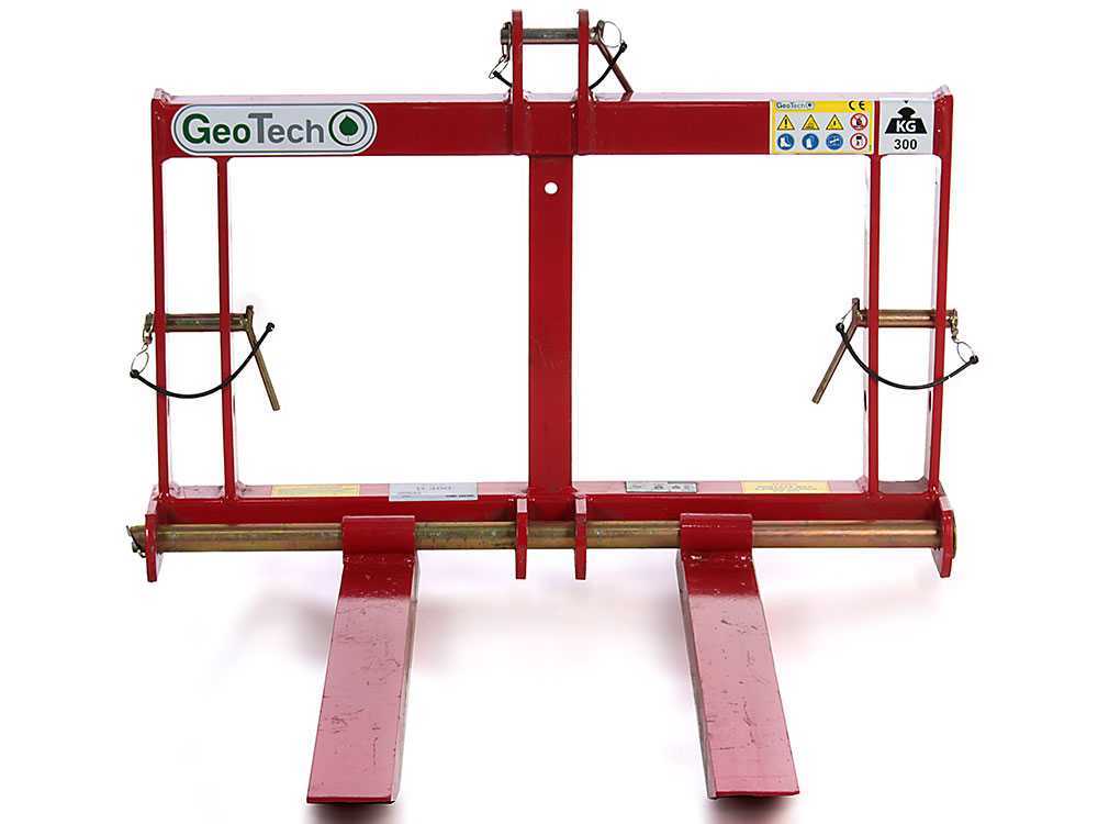 GeoTech D300 – Horquilla portapalés para tractor – Portapalés trasero – Capacidad de carga 300 Kg - Imagen 3