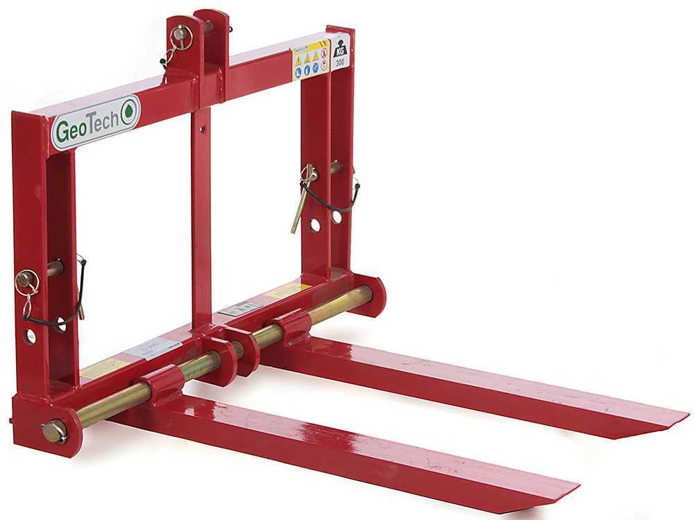 GeoTech D300 – Horquilla portapalés para tractor – Portapalés trasero – Capacidad de carga 300 Kg - Imagen 2