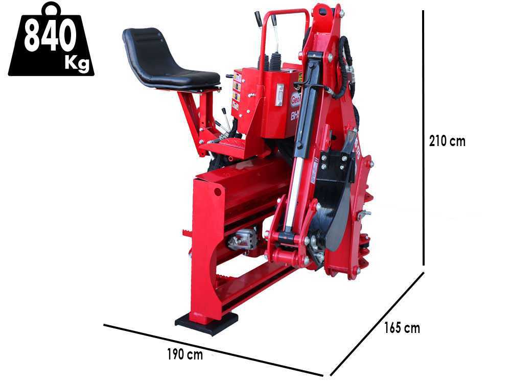 GeoTech-Pro BHS 225 – Retroexcavadora para tractor con desplazamiento lateral - Imagen 2
