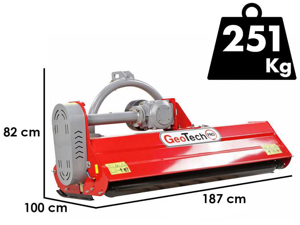 GeoTech Pro KFM 170M – Trituradora para tractor – Serie media-ligera – Desplazamiento manual - Imagen 2